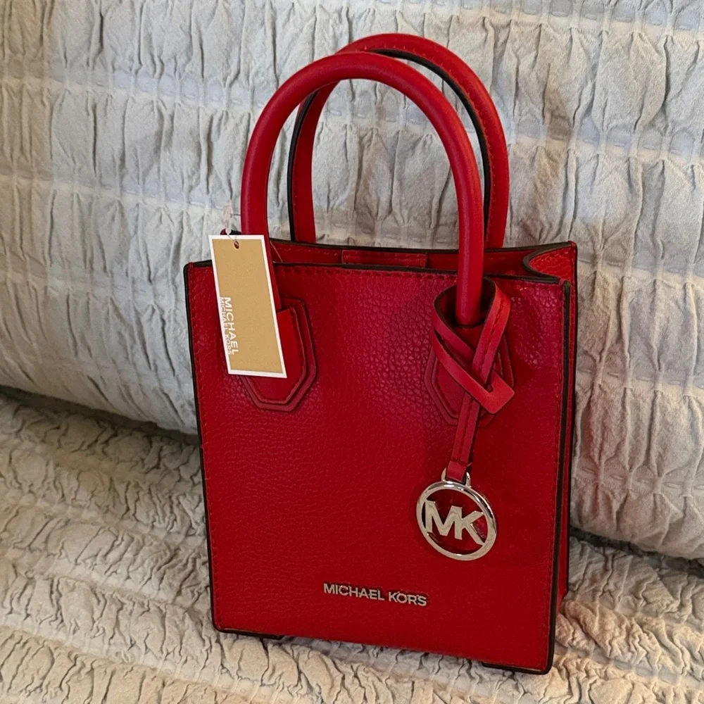 Michael Kors Bright Red Mini Shopper Crossbody bag-NWT